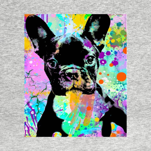 French Bulldog Lover Paint Spatter Art Unique Gift Tee Frenchie by joannejgg